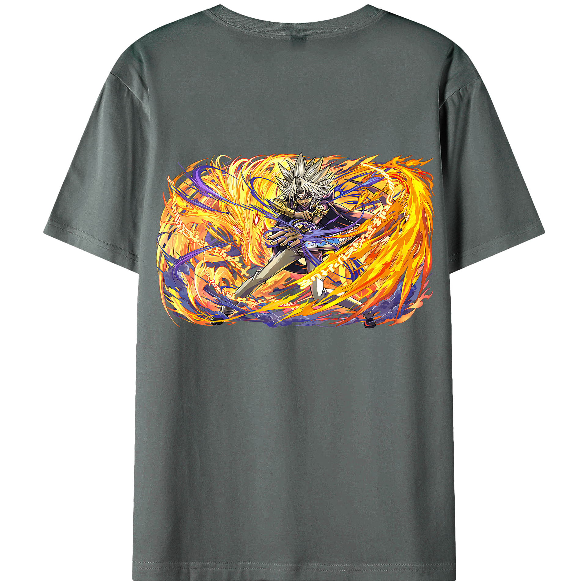 （画像用） 遊☆戯☆王 Yu-Gi-Oh! 綿100％ メンズ半袖Tシャツ（バックプリント） 通気性